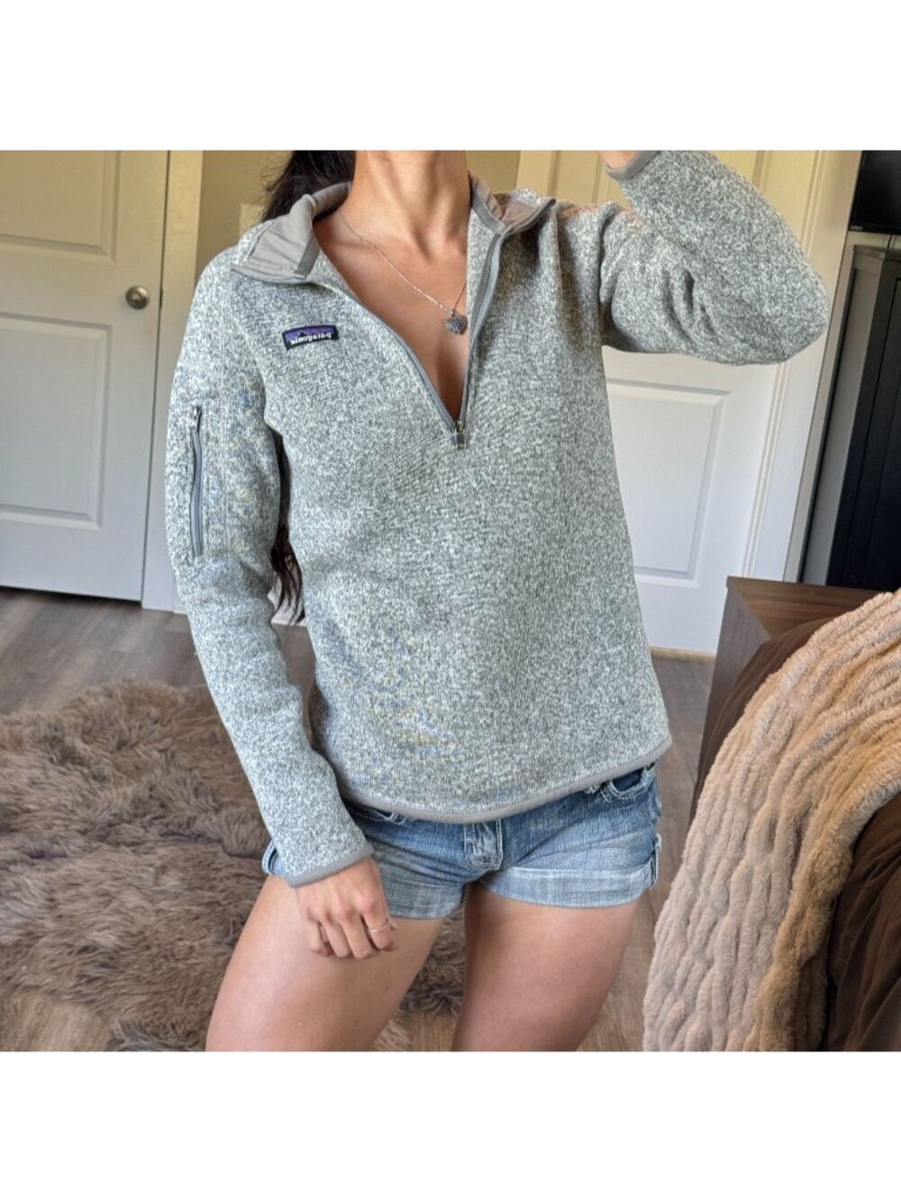 Patagonia Better Sweater 1/4 Zip Fleece Gray Womens S Pullover Jacket Outdoor